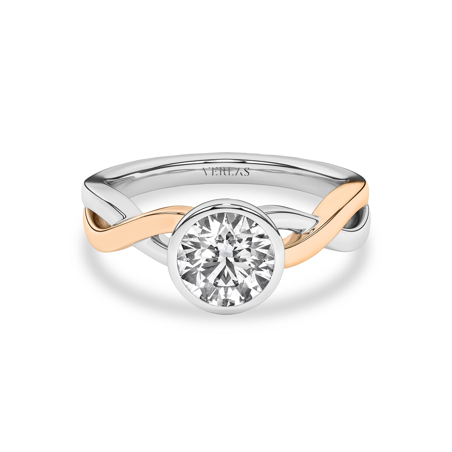 Twisted Bezel Round Diamond Ring