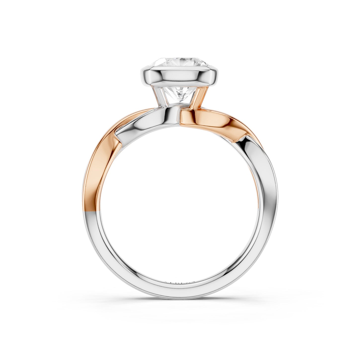 Twisted Bezel Cushion Diamond Ring