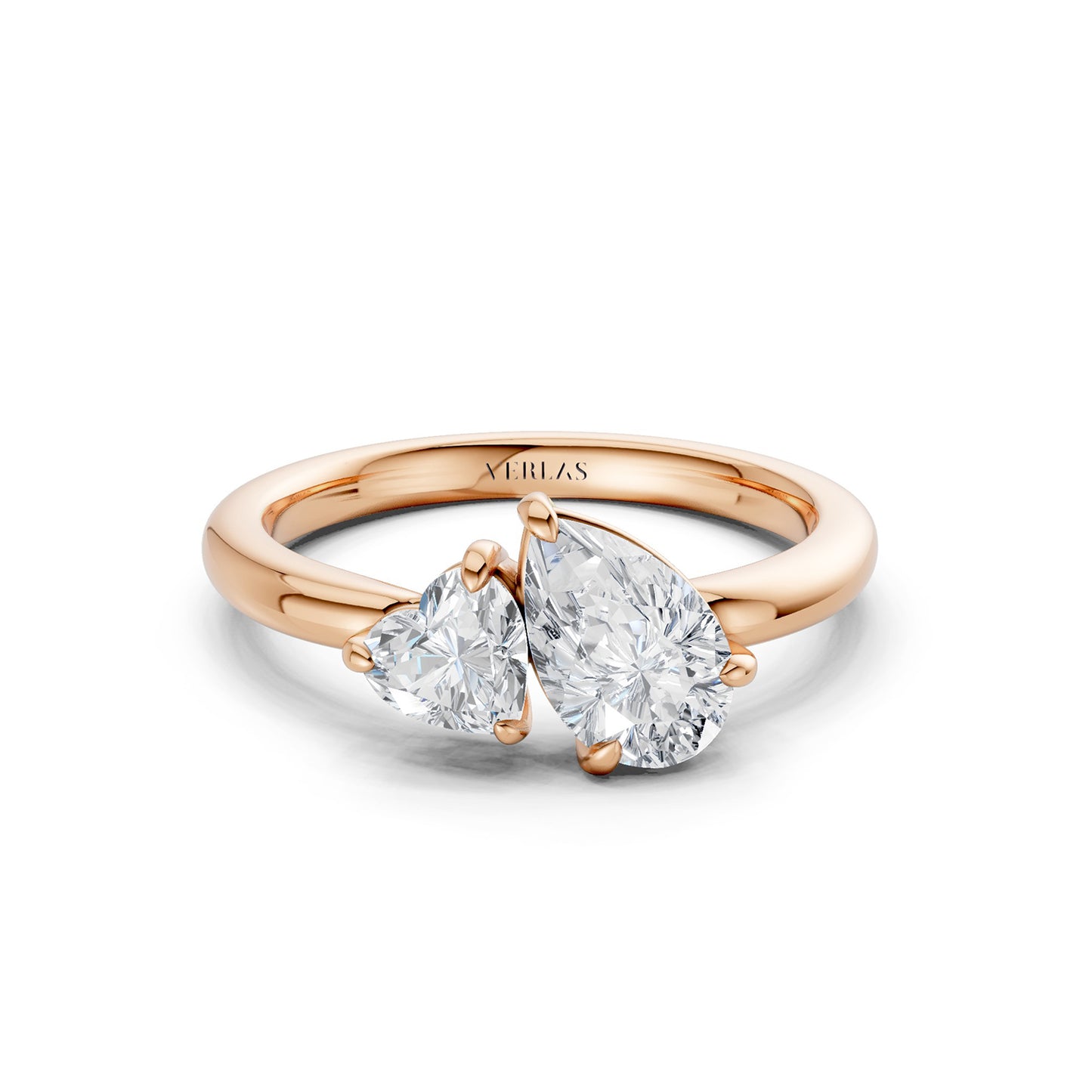Heart Pear Diamond Toi et Moi Ring