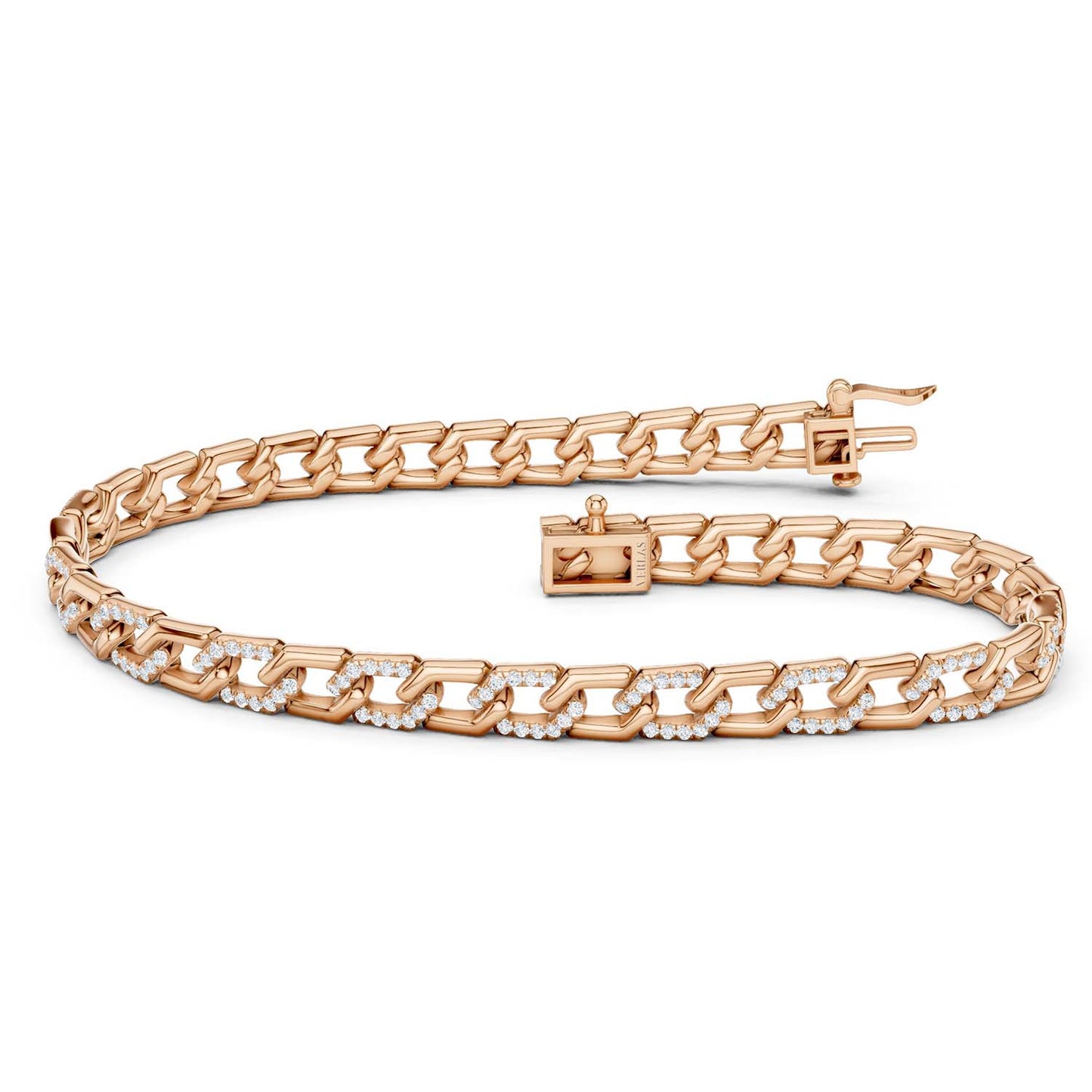Alternating Diamond Hexagon Link Bracelet