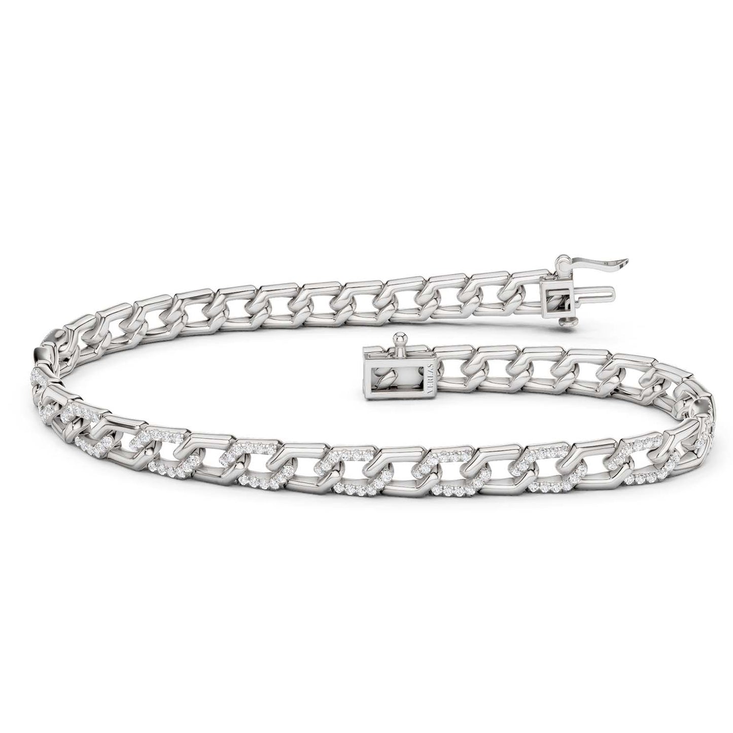 Alternating Diamond Hexagon Link Bracelet