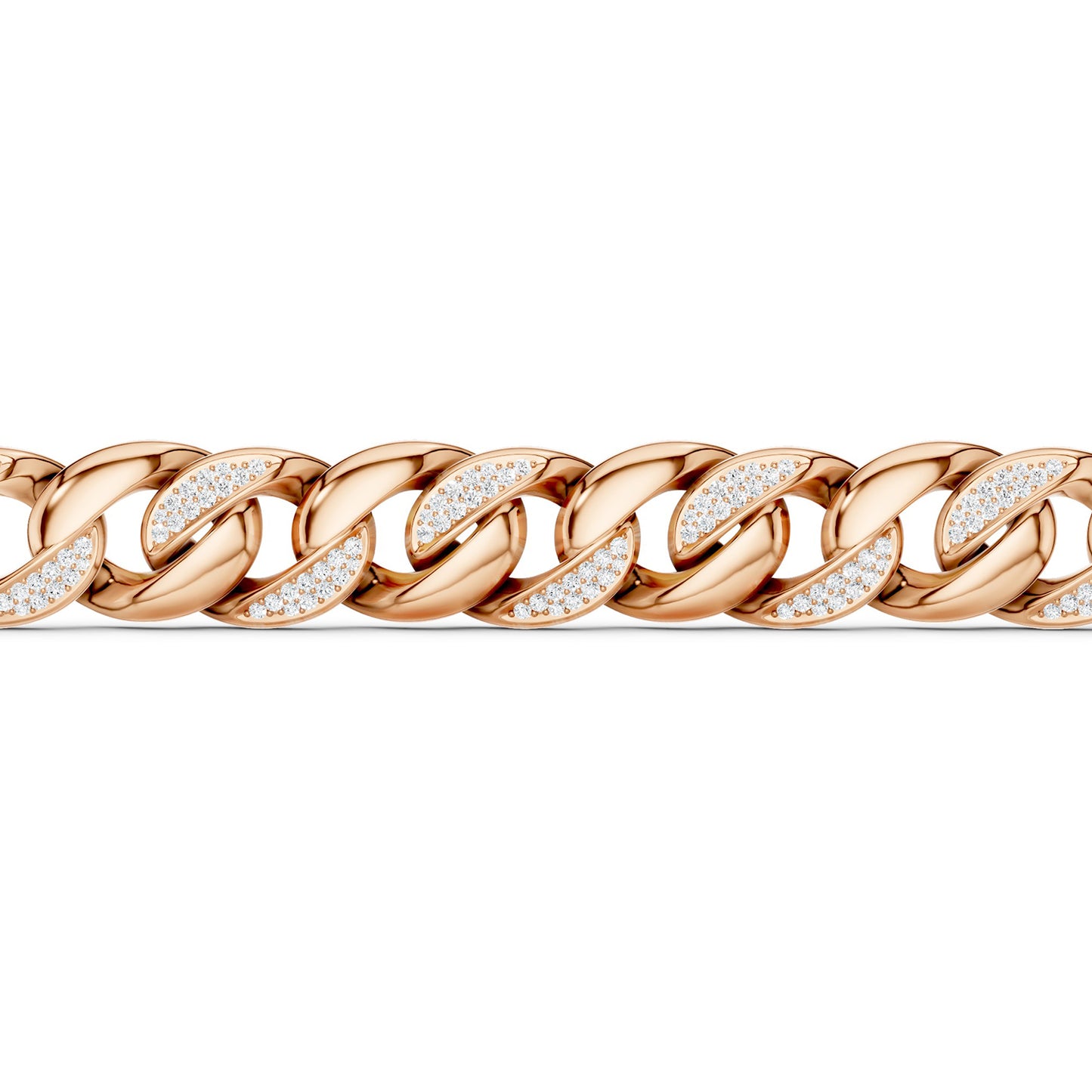 Alternating Diamond Cuban Link Bracelet