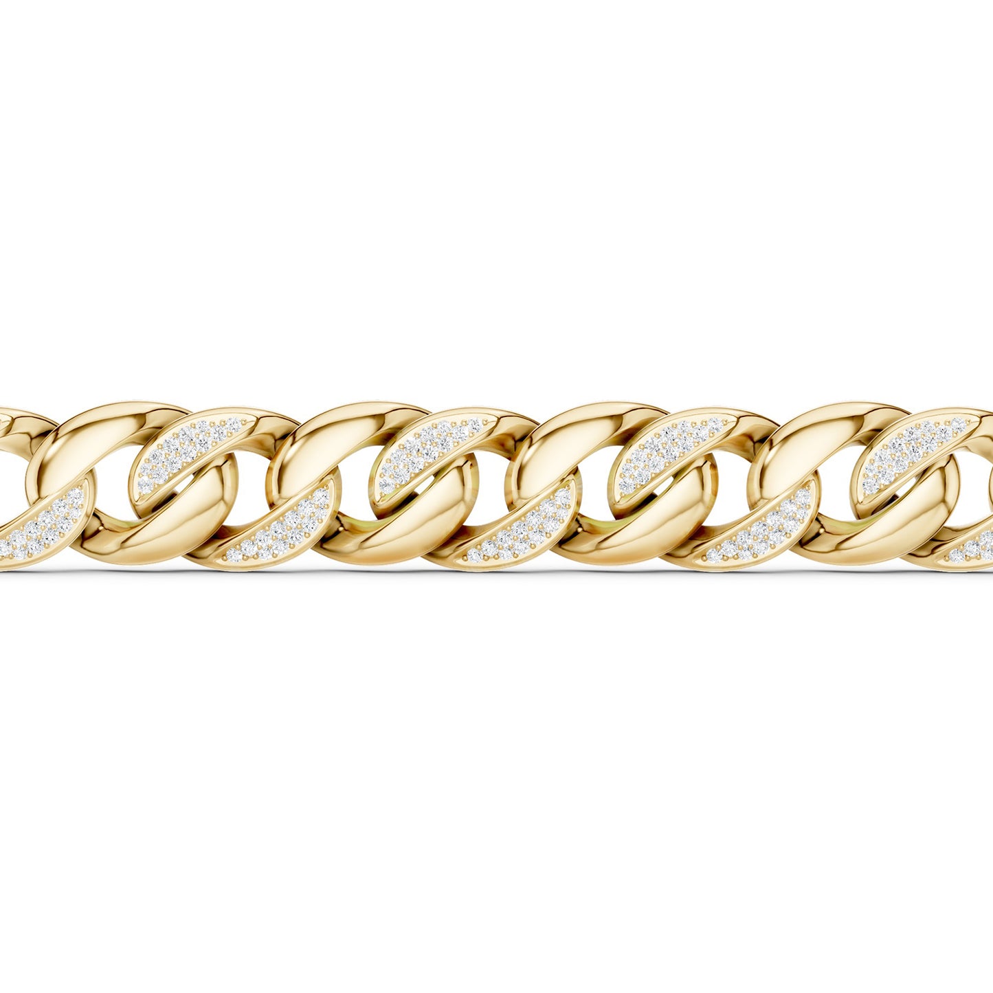 Alternating Diamond Cuban Link Bracelet