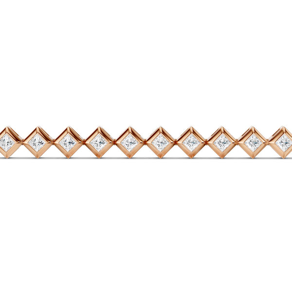Bezel-Set Princess Tennis Bracelet