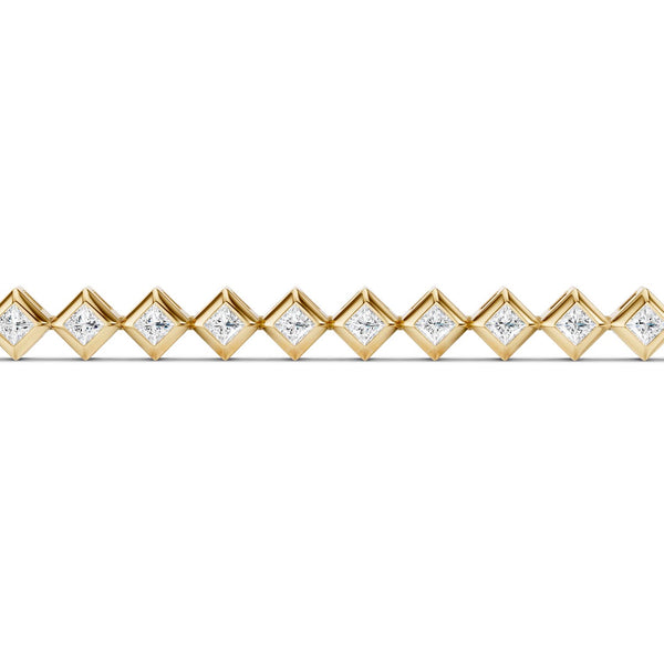 Bezel-Set Princess Tennis Bracelet