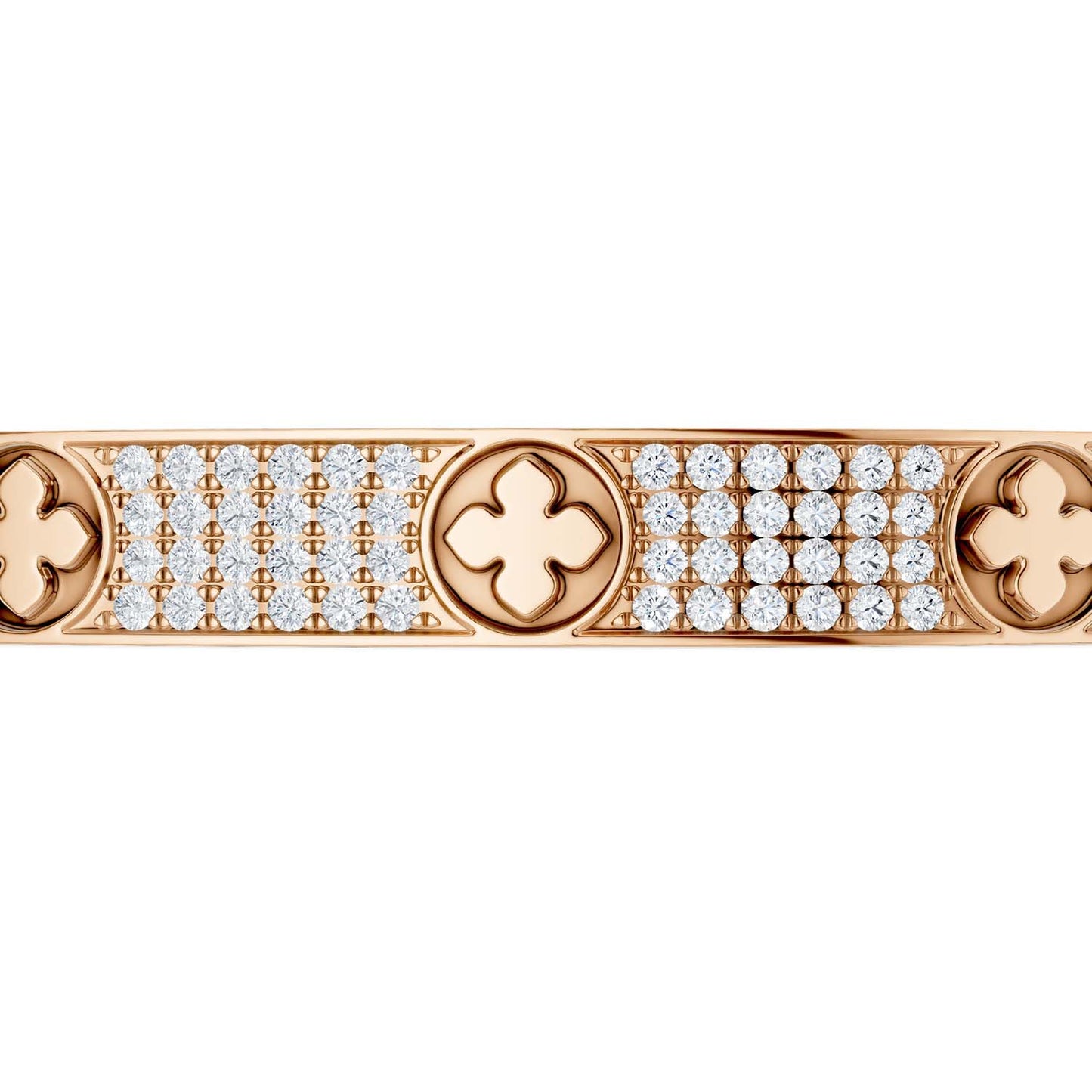 La Fleur 4-Diamond Rows Round Bangle