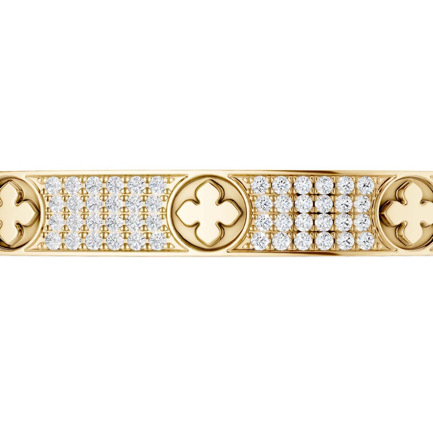 La Fleur 4-Diamond Rows Round Bangle