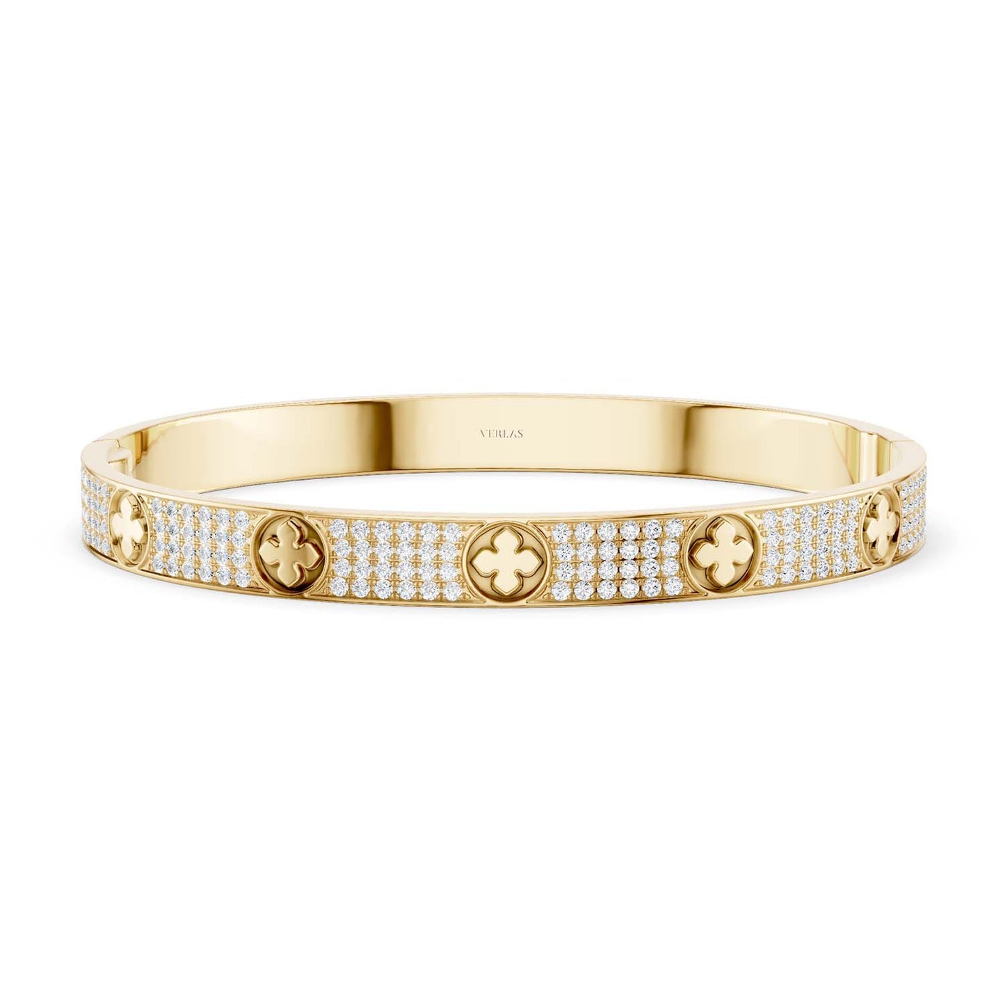 La Fleur 4-Diamond Rows Round Bangle