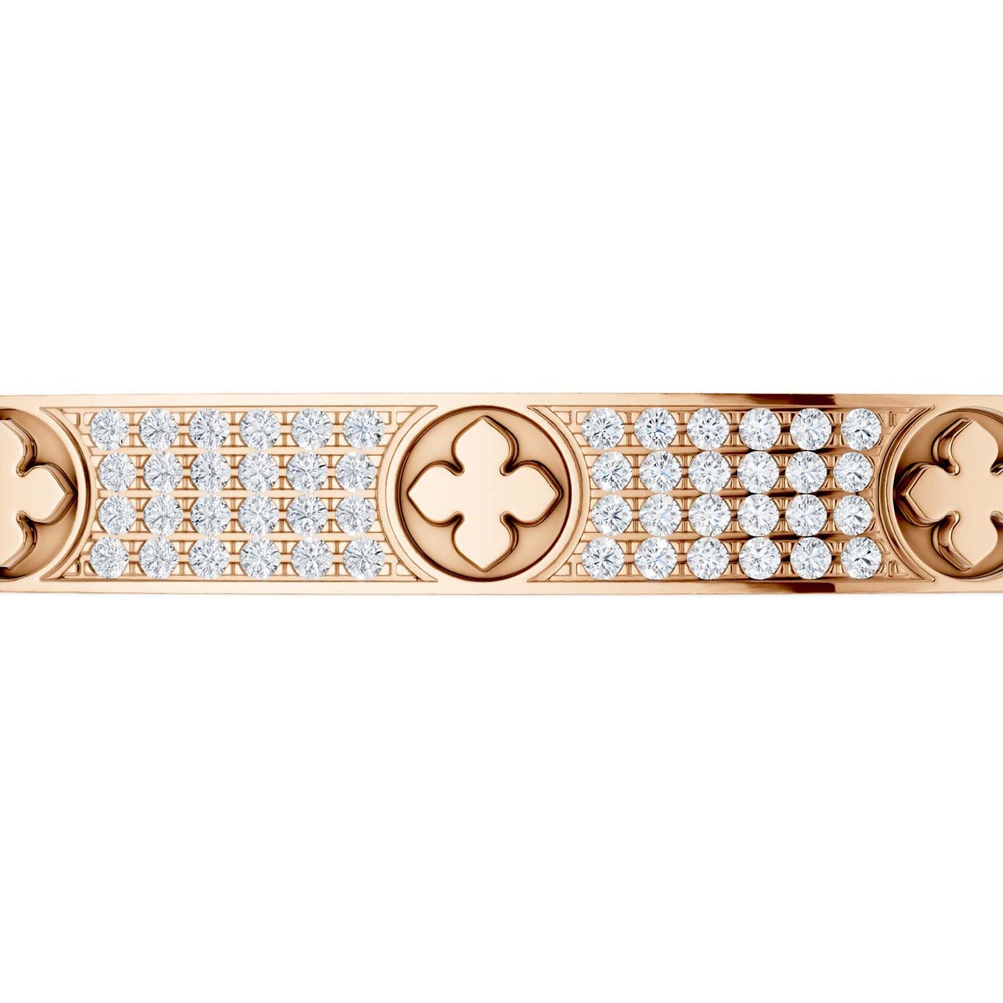 La Fleur 4-Diamond Rows Square Bangle
