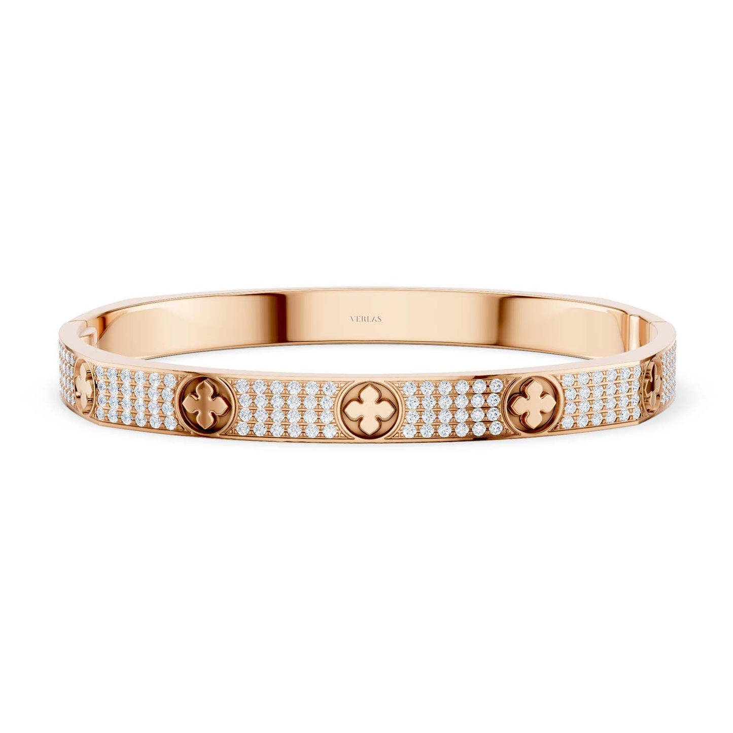La Fleur 4-Diamond Rows Square Bangle