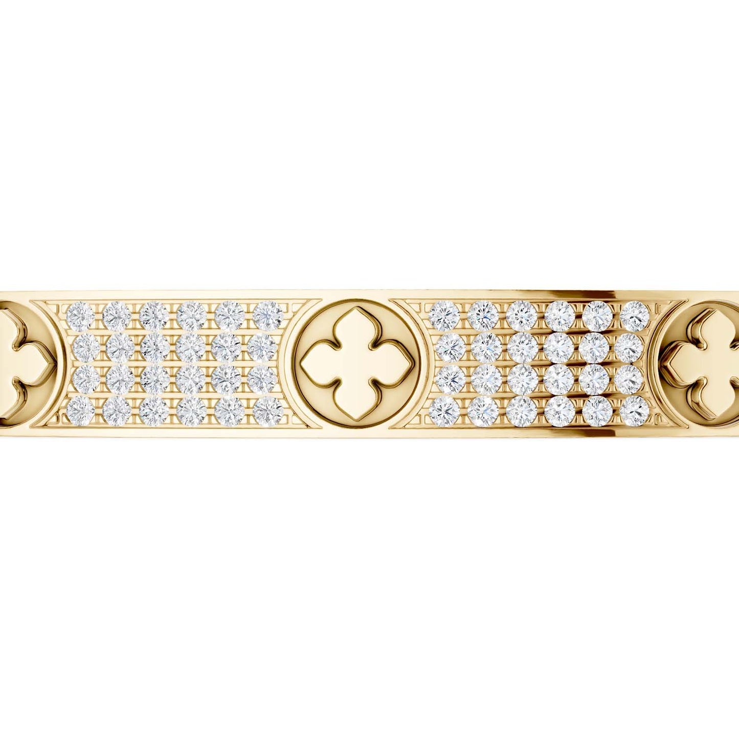 La Fleur 4-Diamond Rows Square Bangle