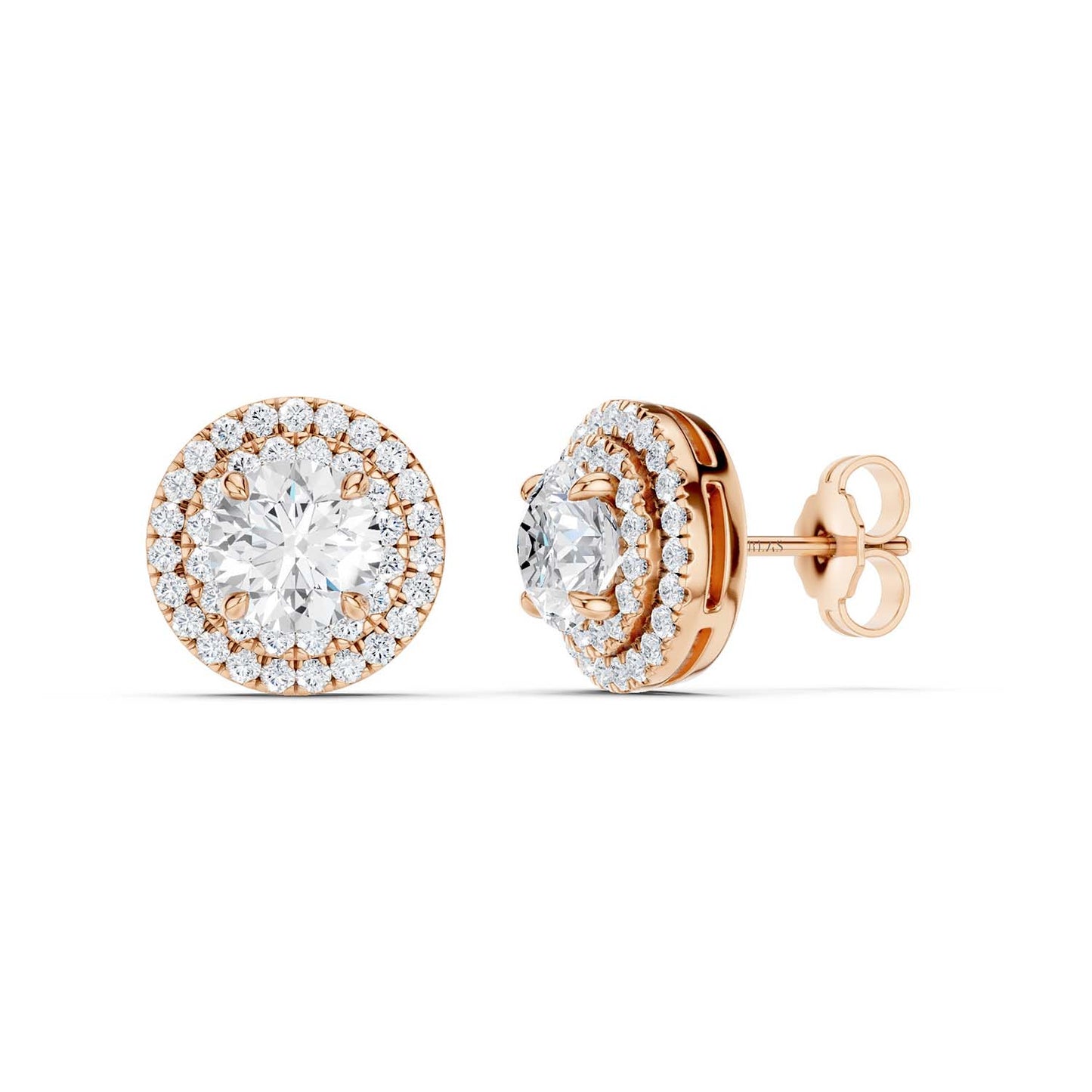 Quaint Double Halo Round Studs