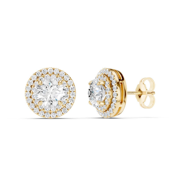 Quaint Double Halo Round Studs