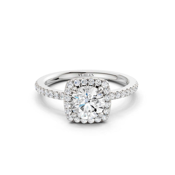 Luxe Round Center Princess Halo Ring