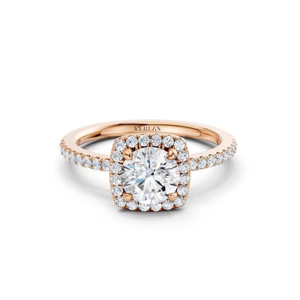 Luxe Round Center Princess Halo Ring