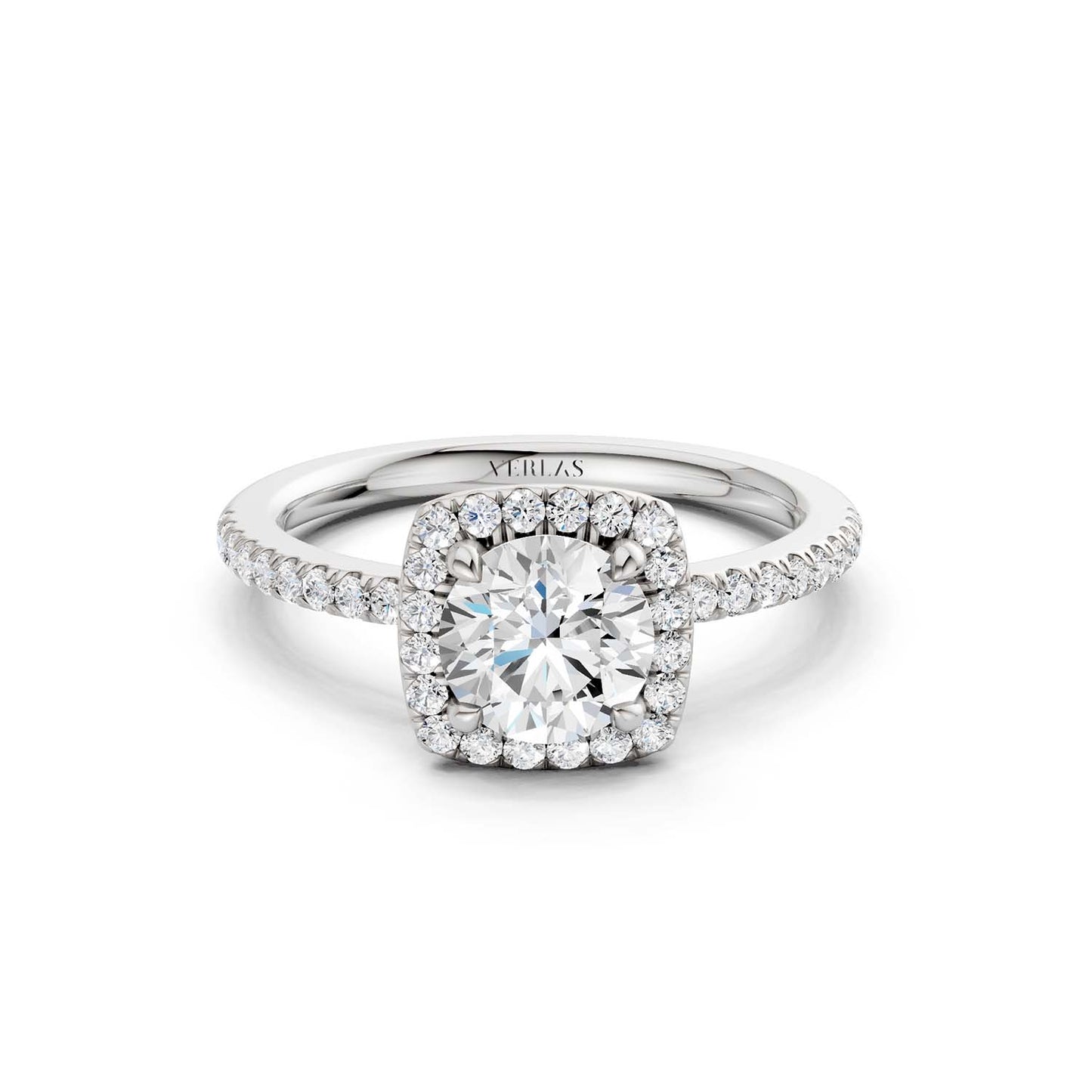 Luxe Round Center Princess Halo Ring
