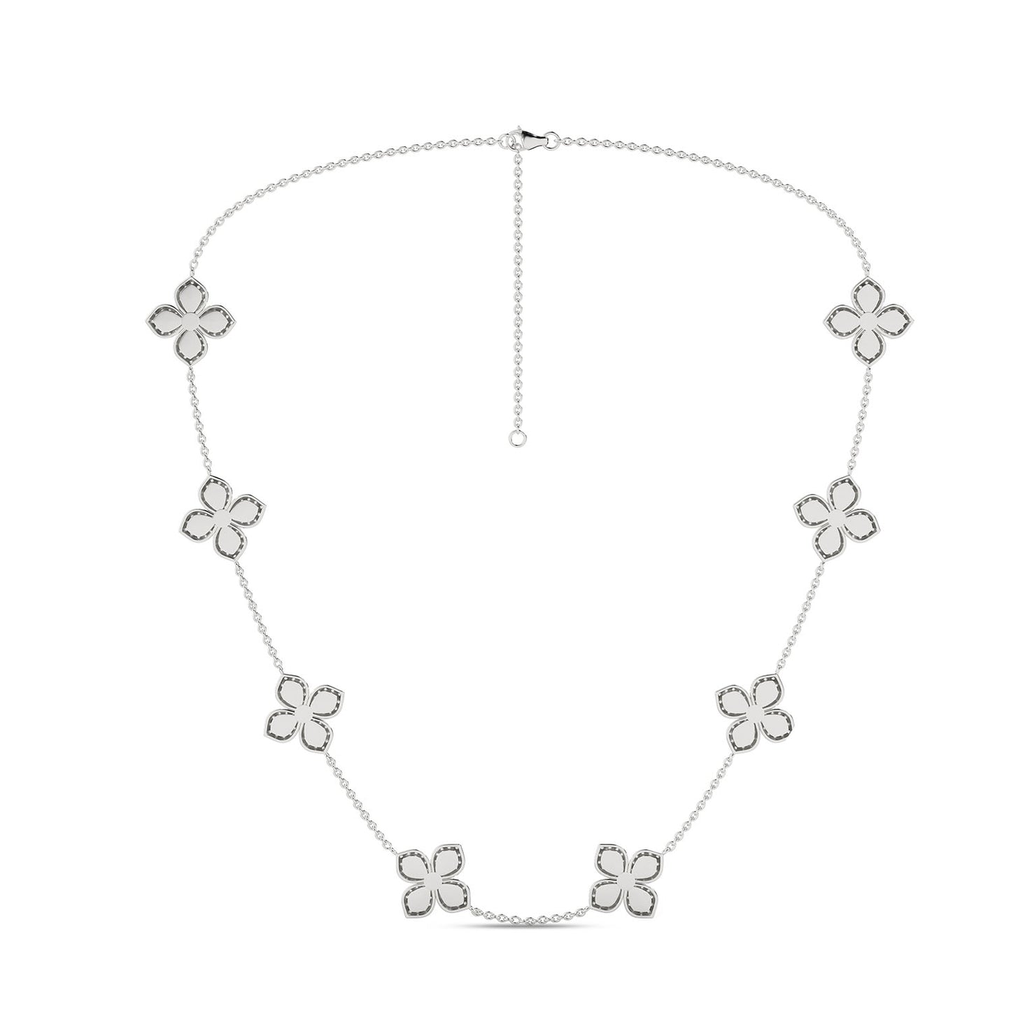 La Fleur Diamond Contour Stationed Necklace