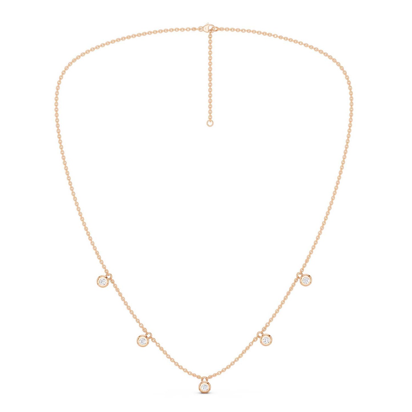 Mini-Round Encompassing Stationed Necklace