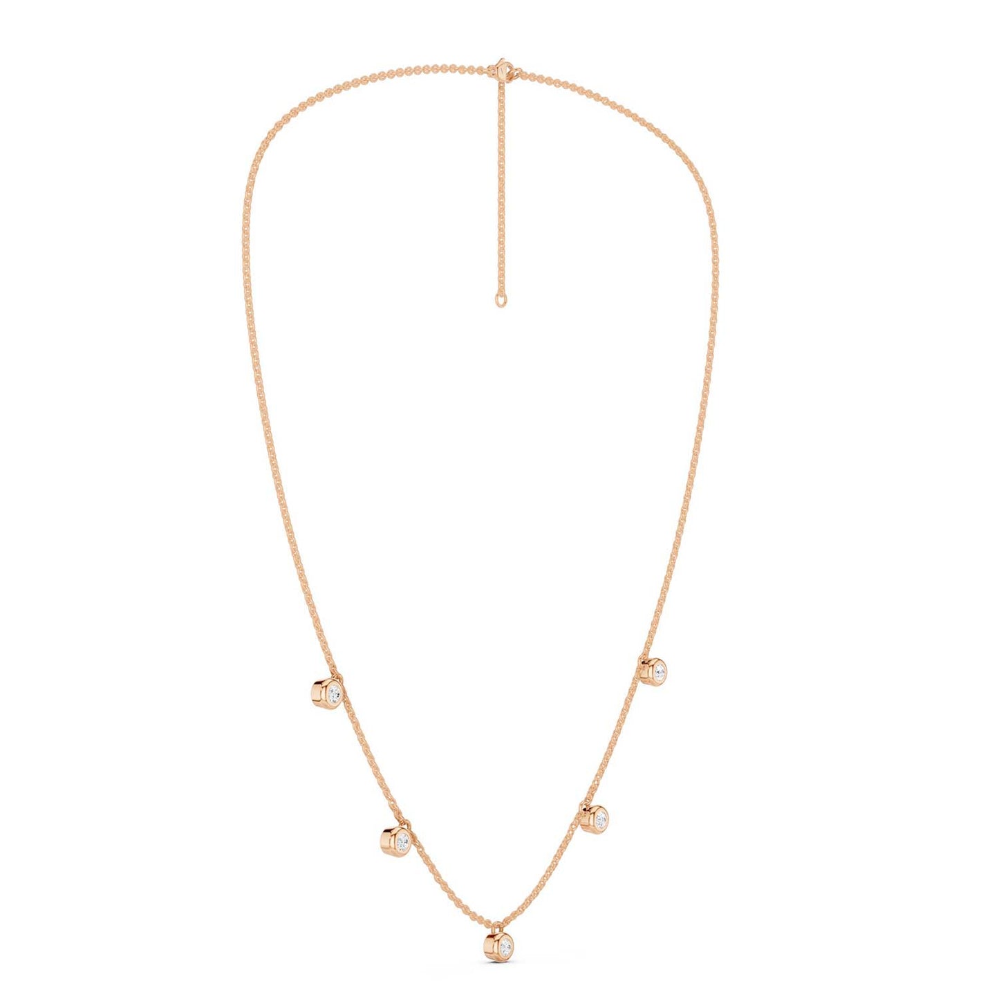 Mini-Round Encompassing Stationed Necklace