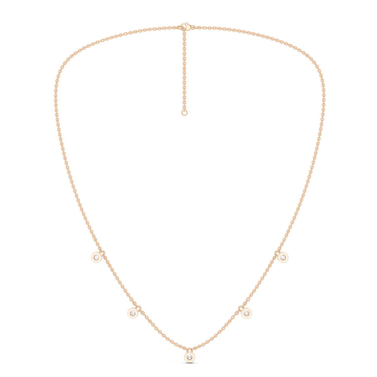 Mini-Round Encompassing Stationed Necklace