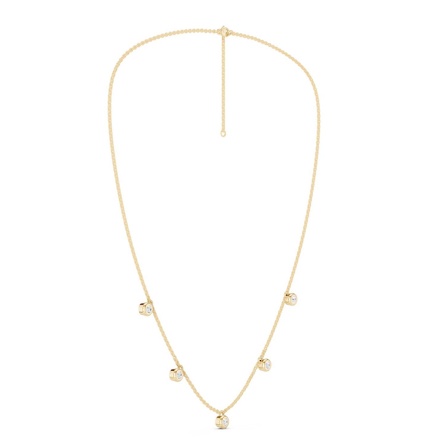 Mini-Round Encompassing Stationed Necklace