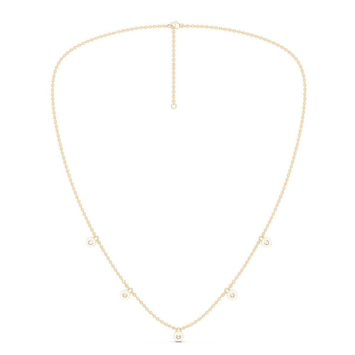 Mini-Round Encompassing Stationed Necklace