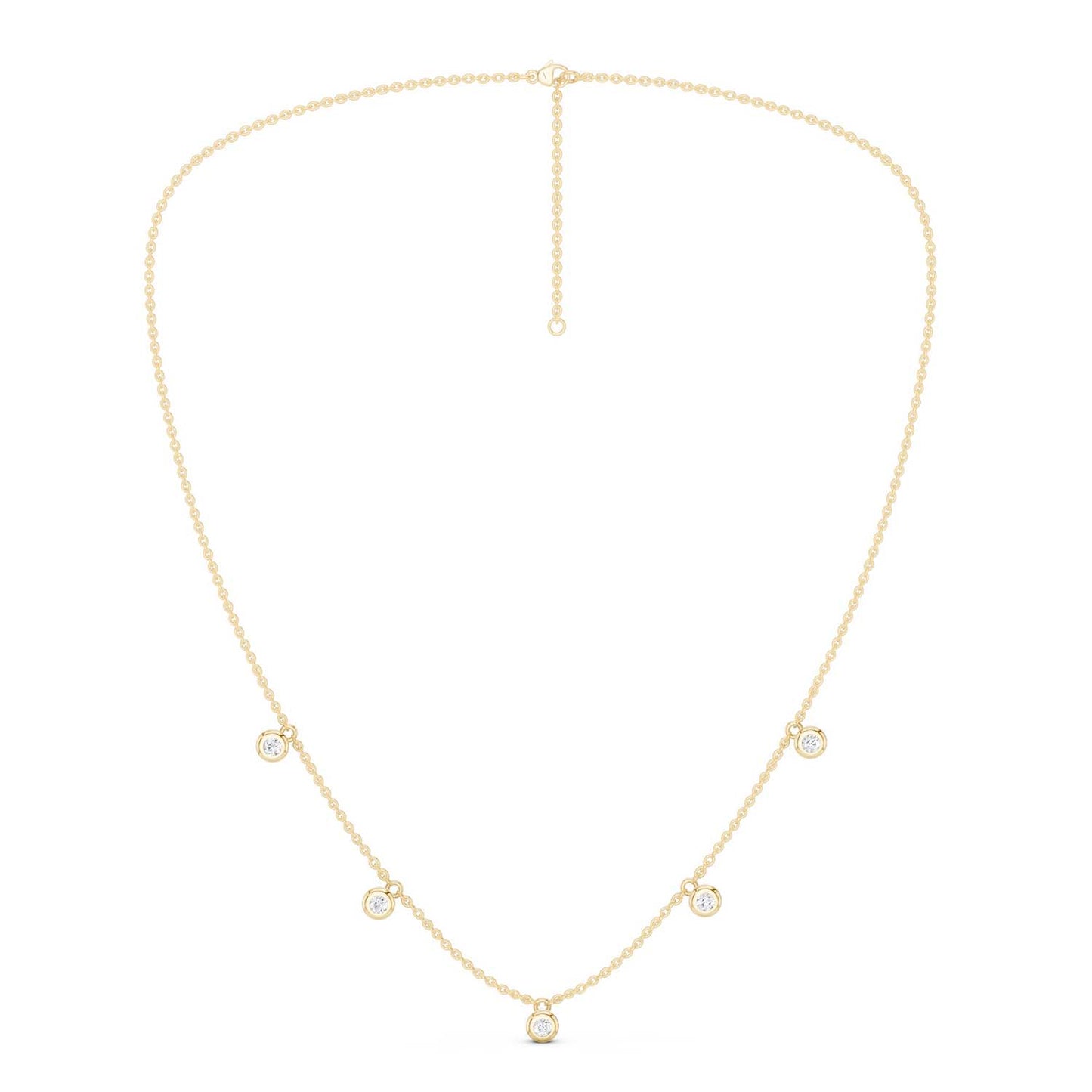 Mini-Round Encompassing Stationed Necklace