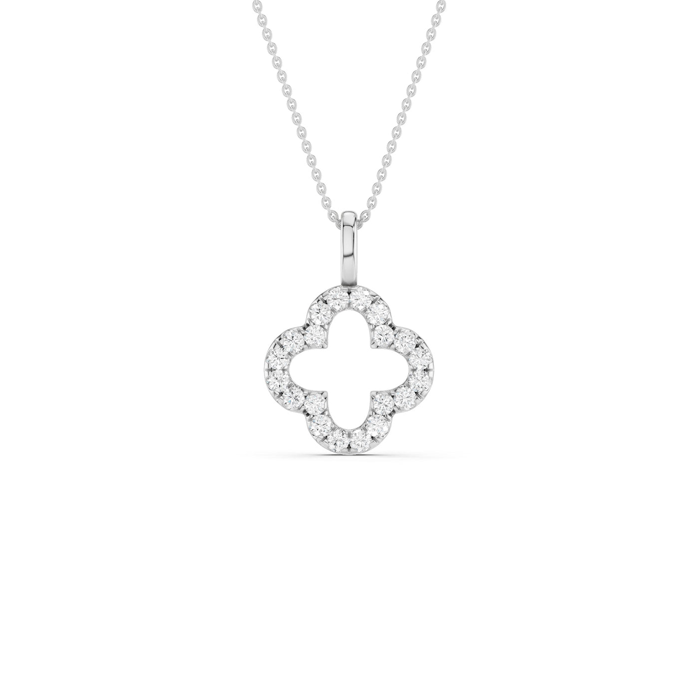 Clover Silhouette Drop Necklace