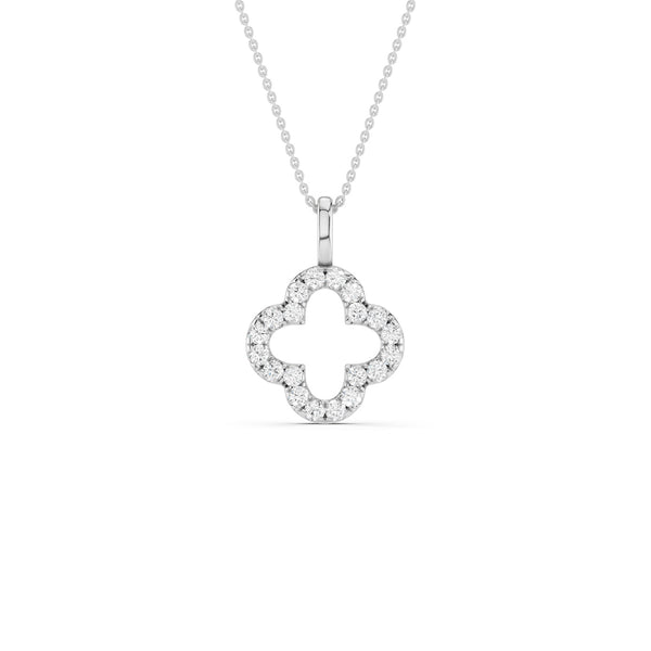 Clover Silhouette Drop Necklace