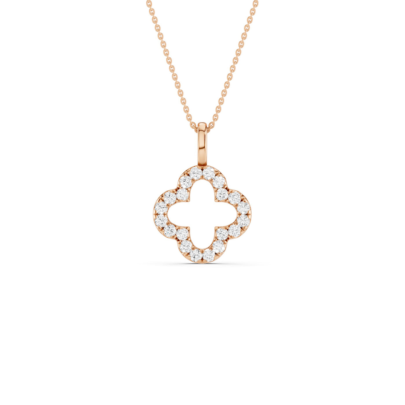 Clover Silhouette Drop Necklace