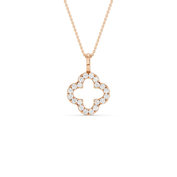 Clover Silhouette Drop Necklace