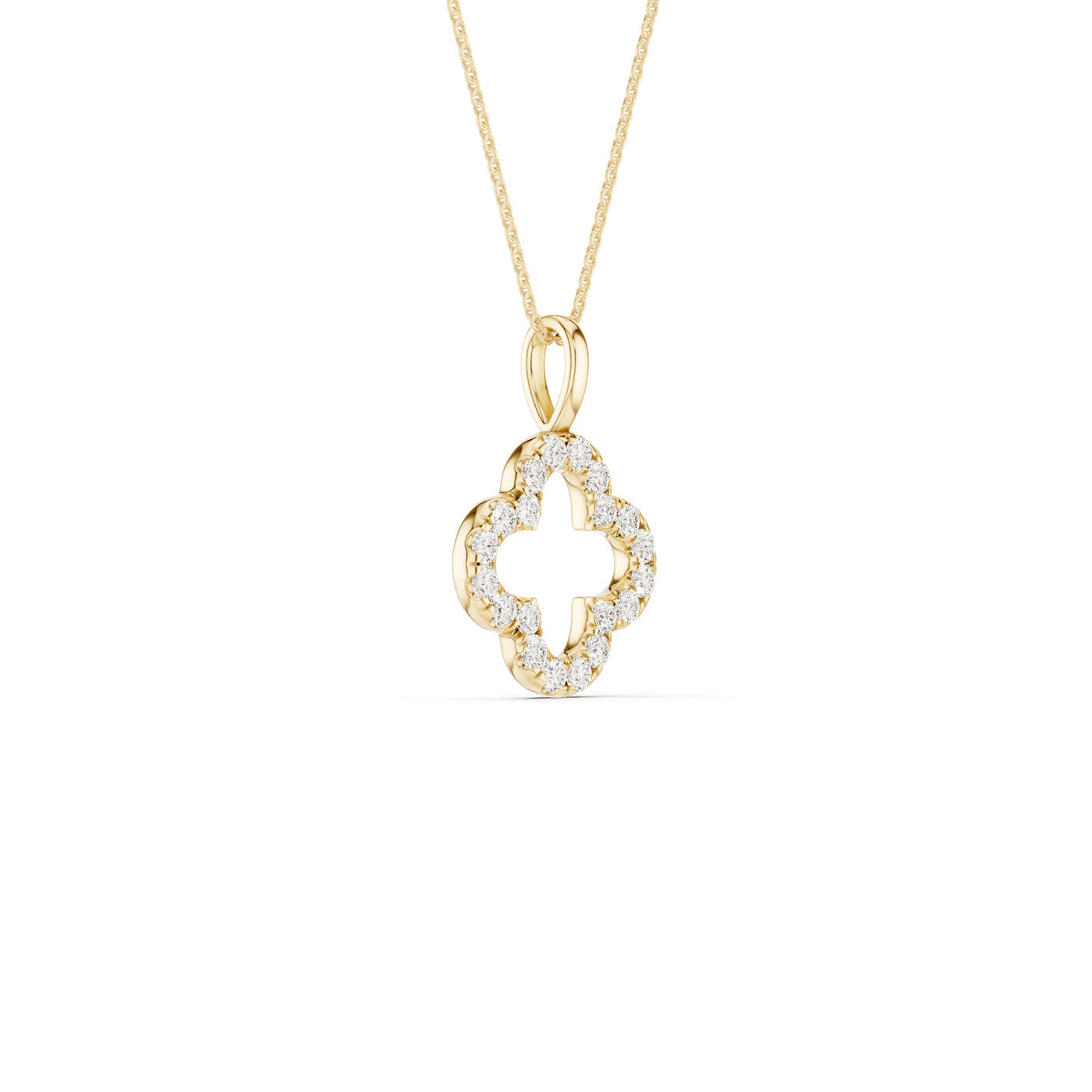 Clover Silhouette Drop Necklace