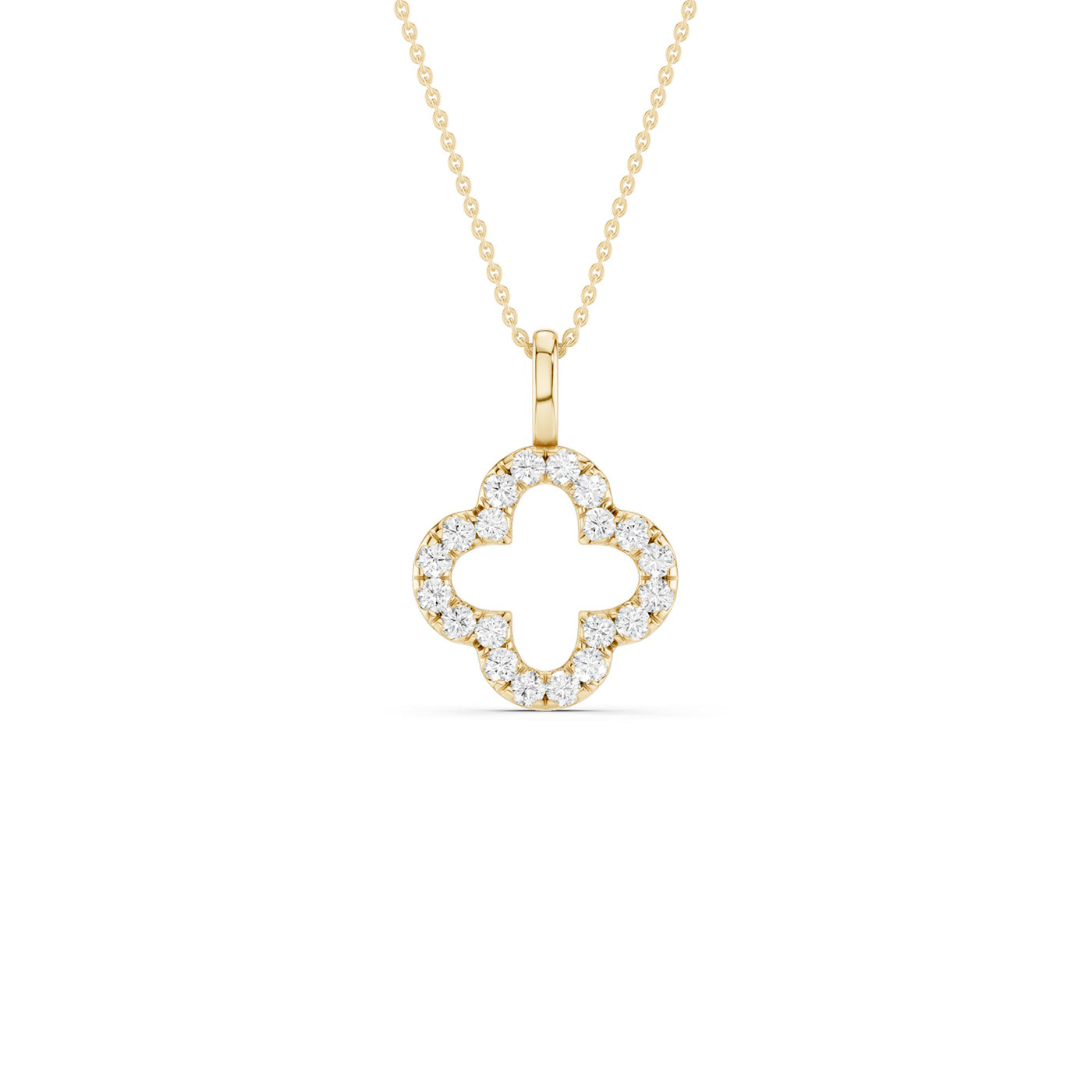 Clover Silhouette Drop Necklace