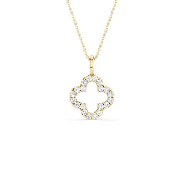 Clover Silhouette Drop Necklace