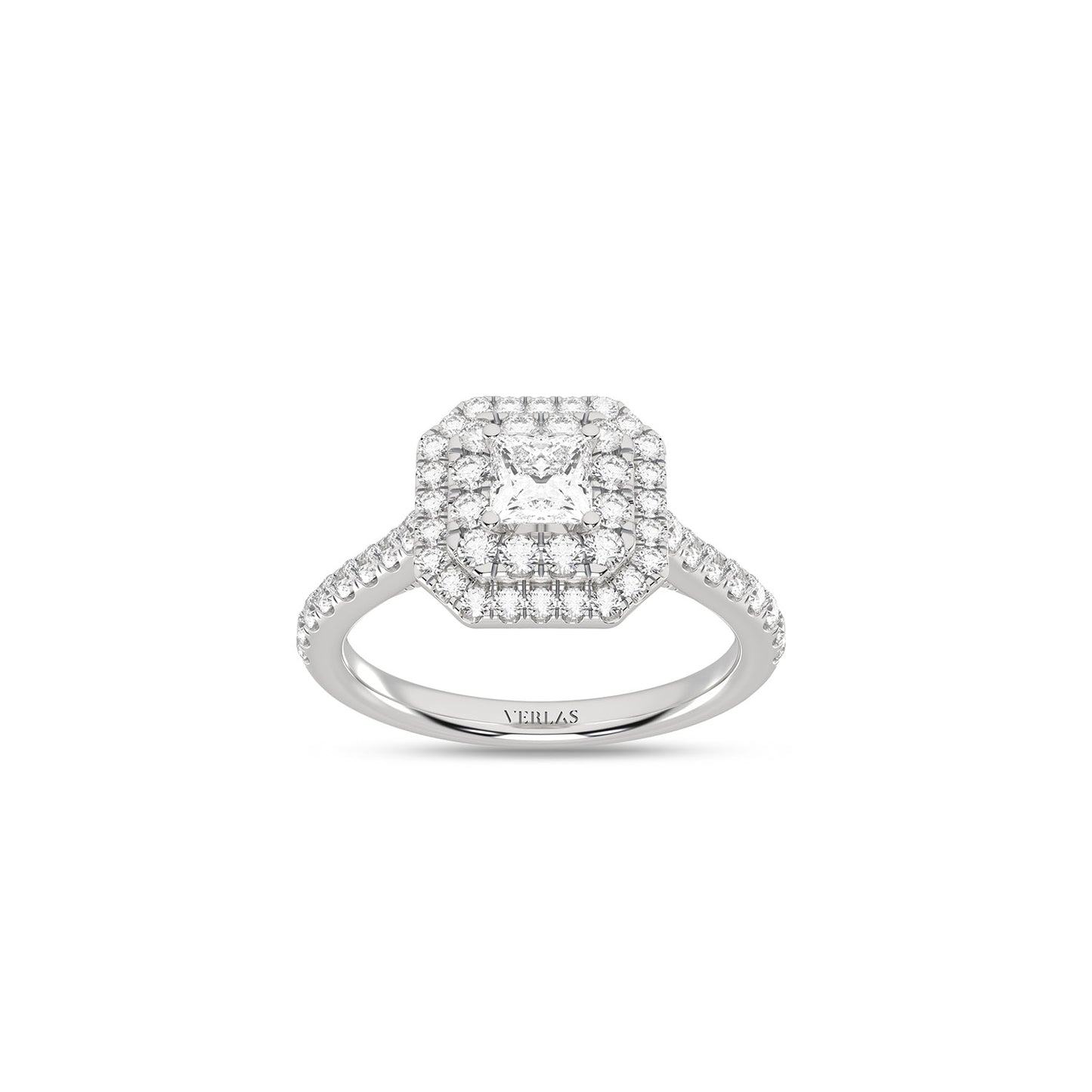 Quaint Signature Princess Double Halo Ring