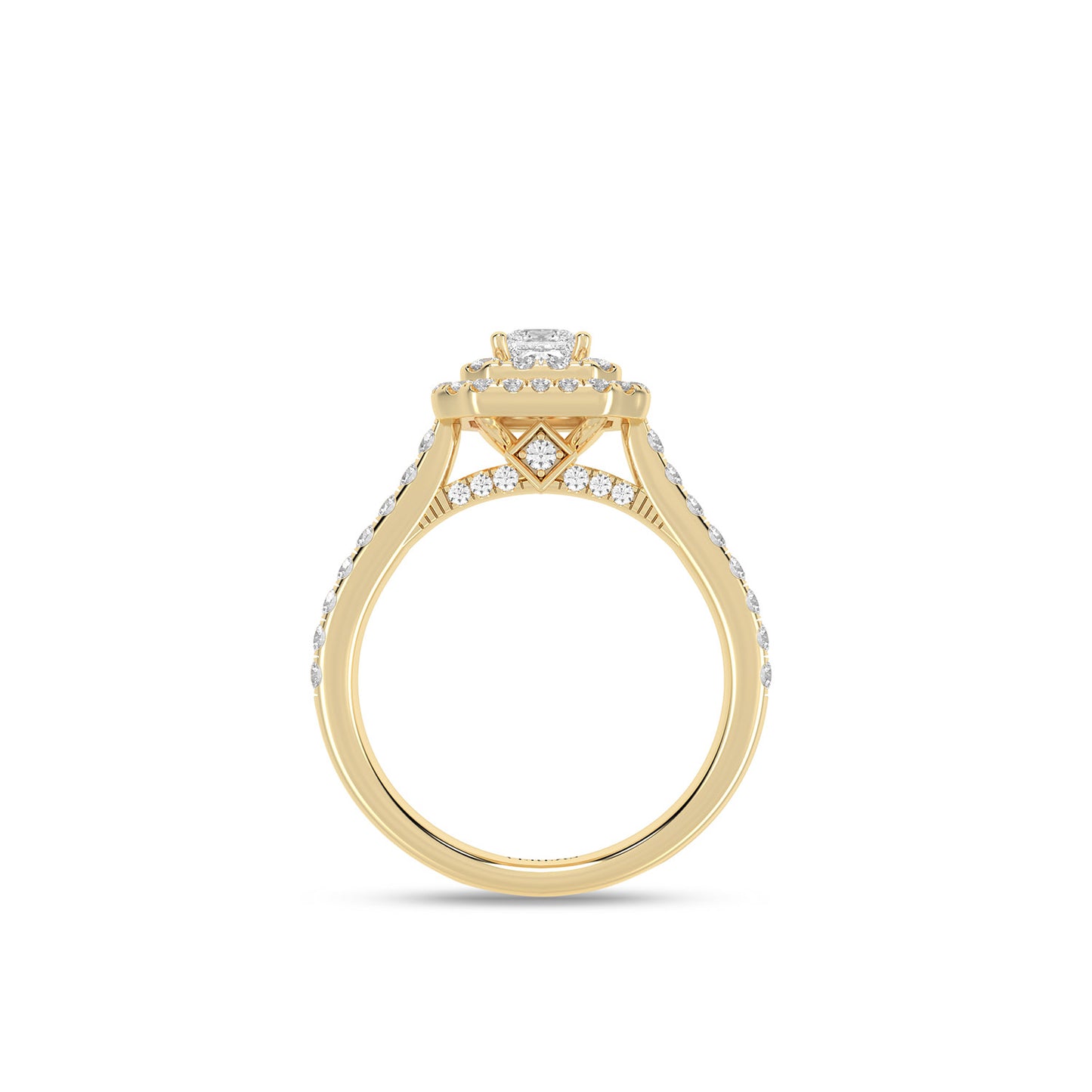 Quaint Signature Princess Double Halo Ring