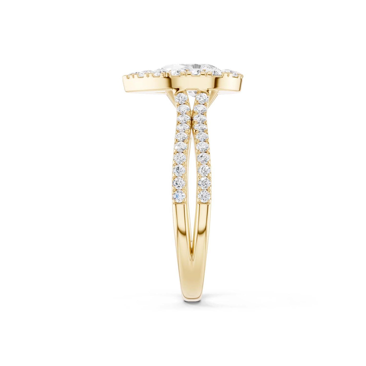 Unified Iconic Dewdrop Halo Ring