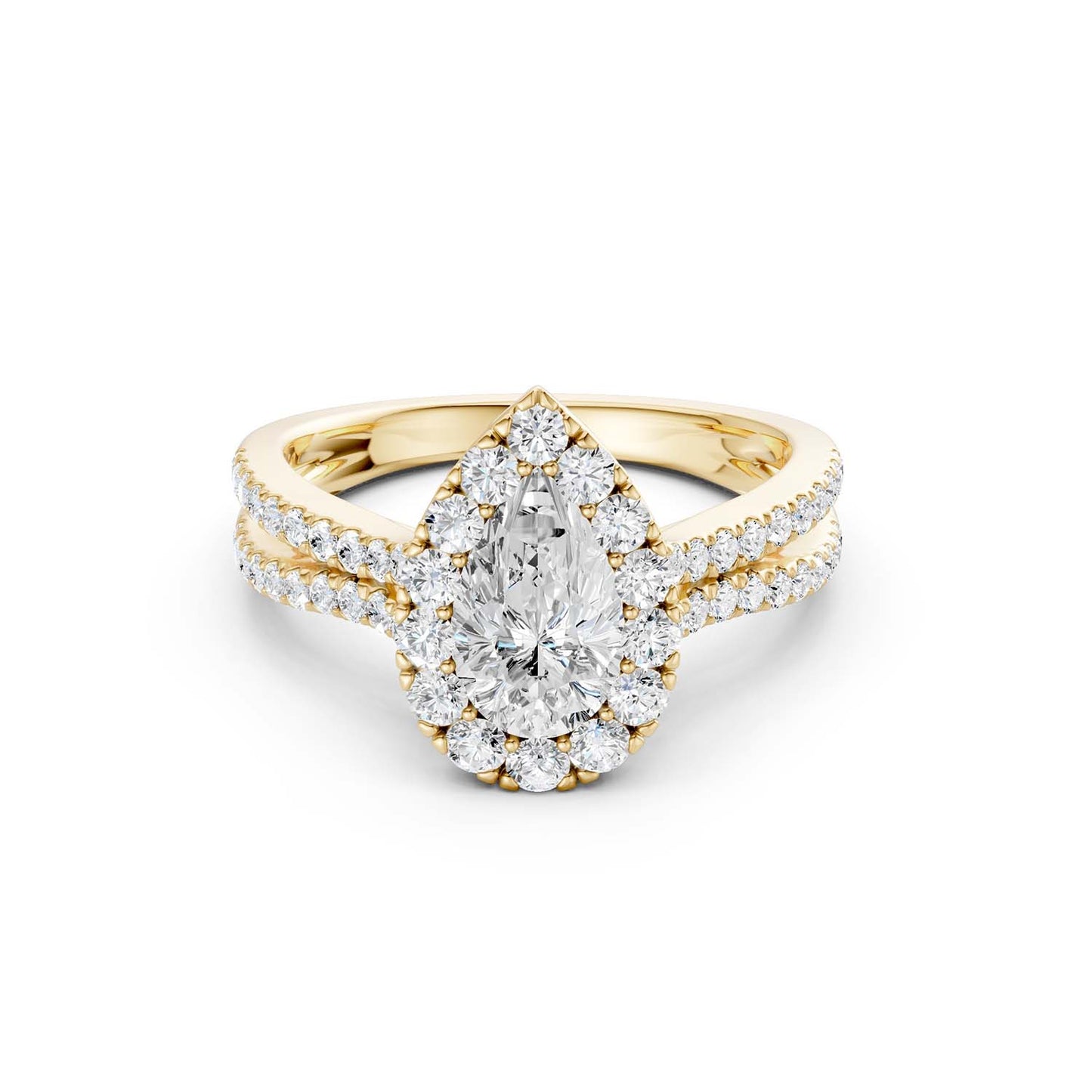 Unified Iconic Dewdrop Halo Ring