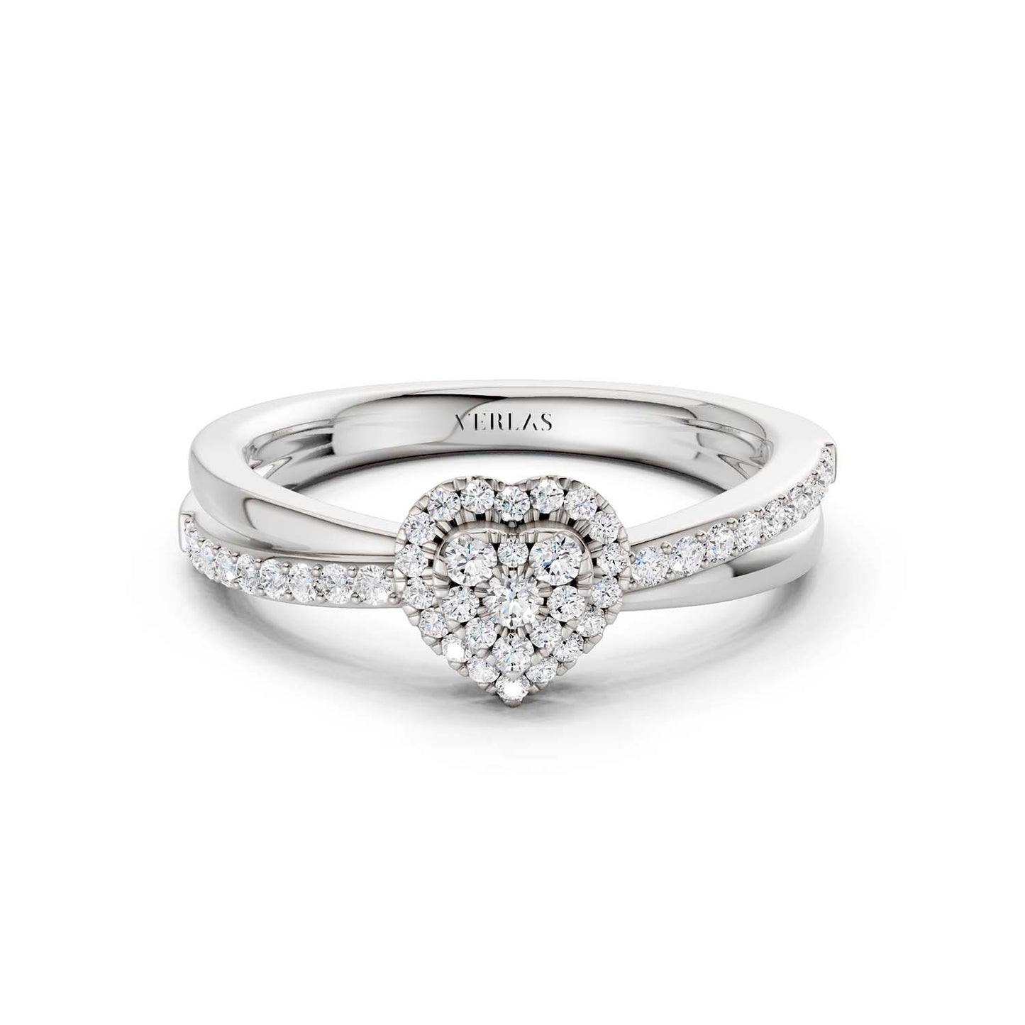 My Crossover Heart Halo Ring