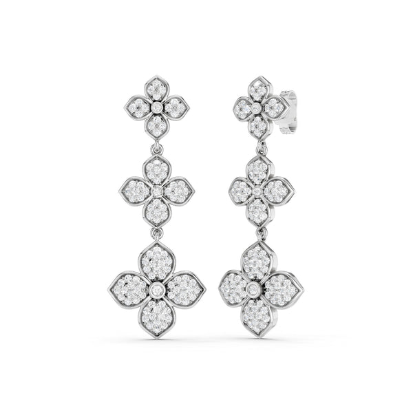 La Fleur 2 Diamond Radiant Drop Earrings