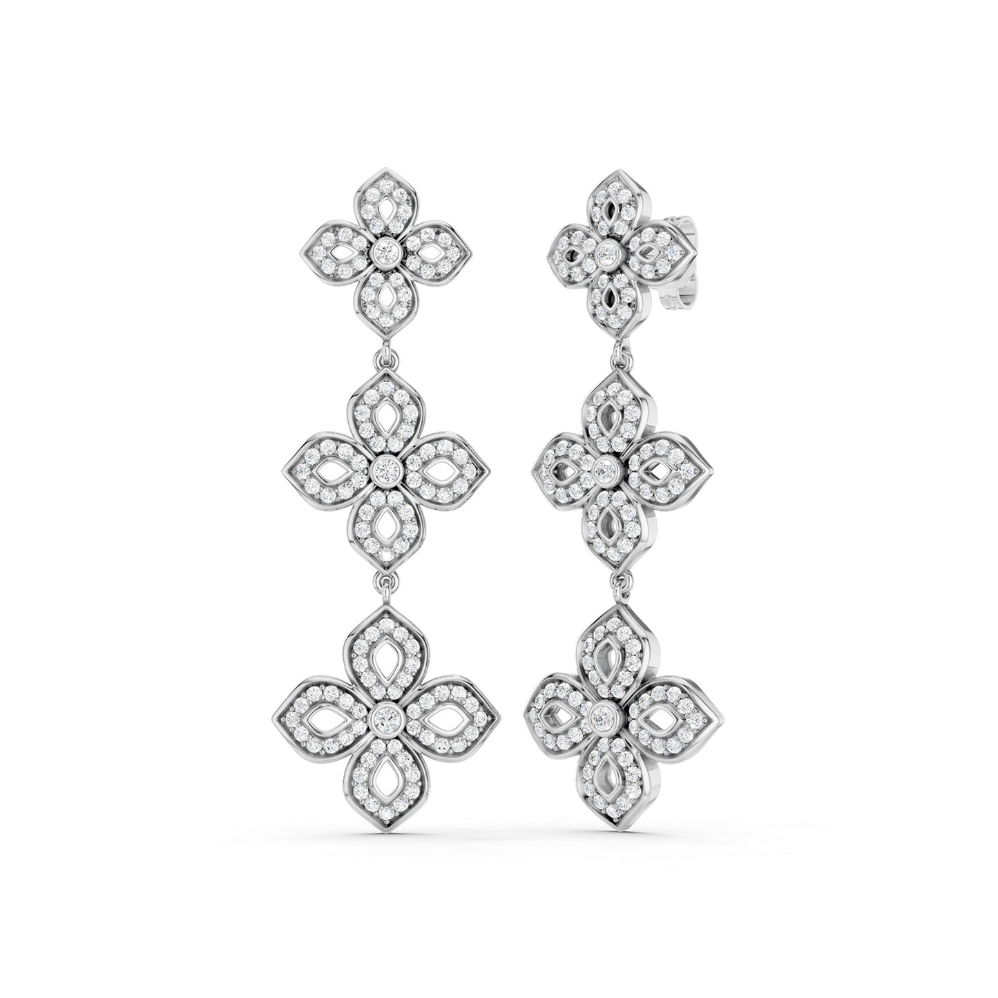 La Fleur 2 Diamond Silhouette Drop Earrings