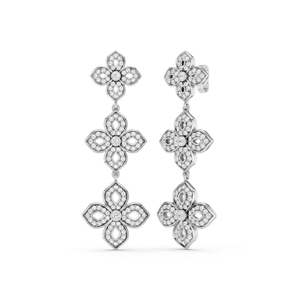La Fleur 2 Diamond Silhouette Drop Earrings