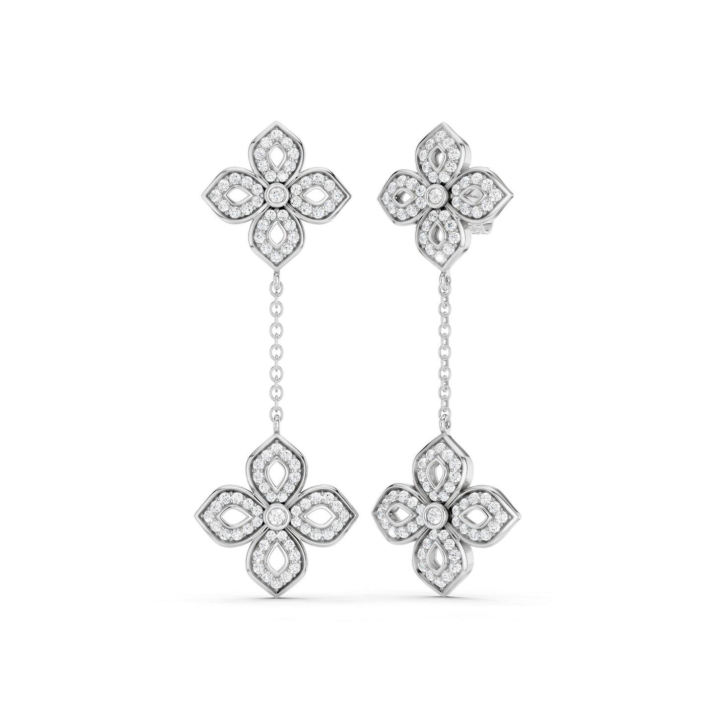 La Fleur Diamond Drop Silhouette Earrings