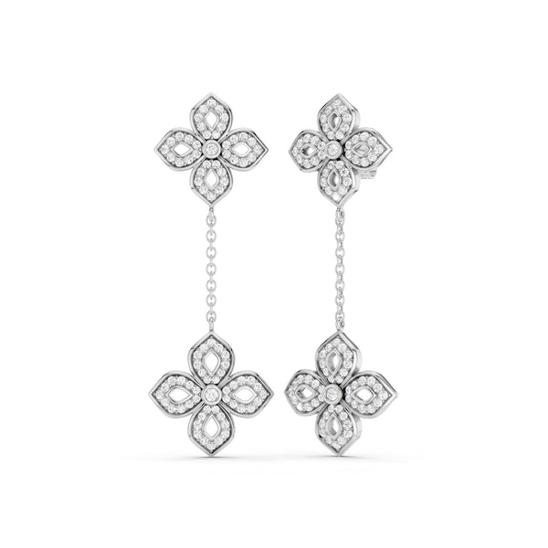La Fleur Diamond Drop Silhouette Earrings