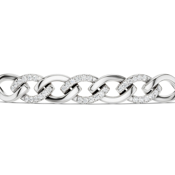 Cascading Diamond Link Bolo Bracelet