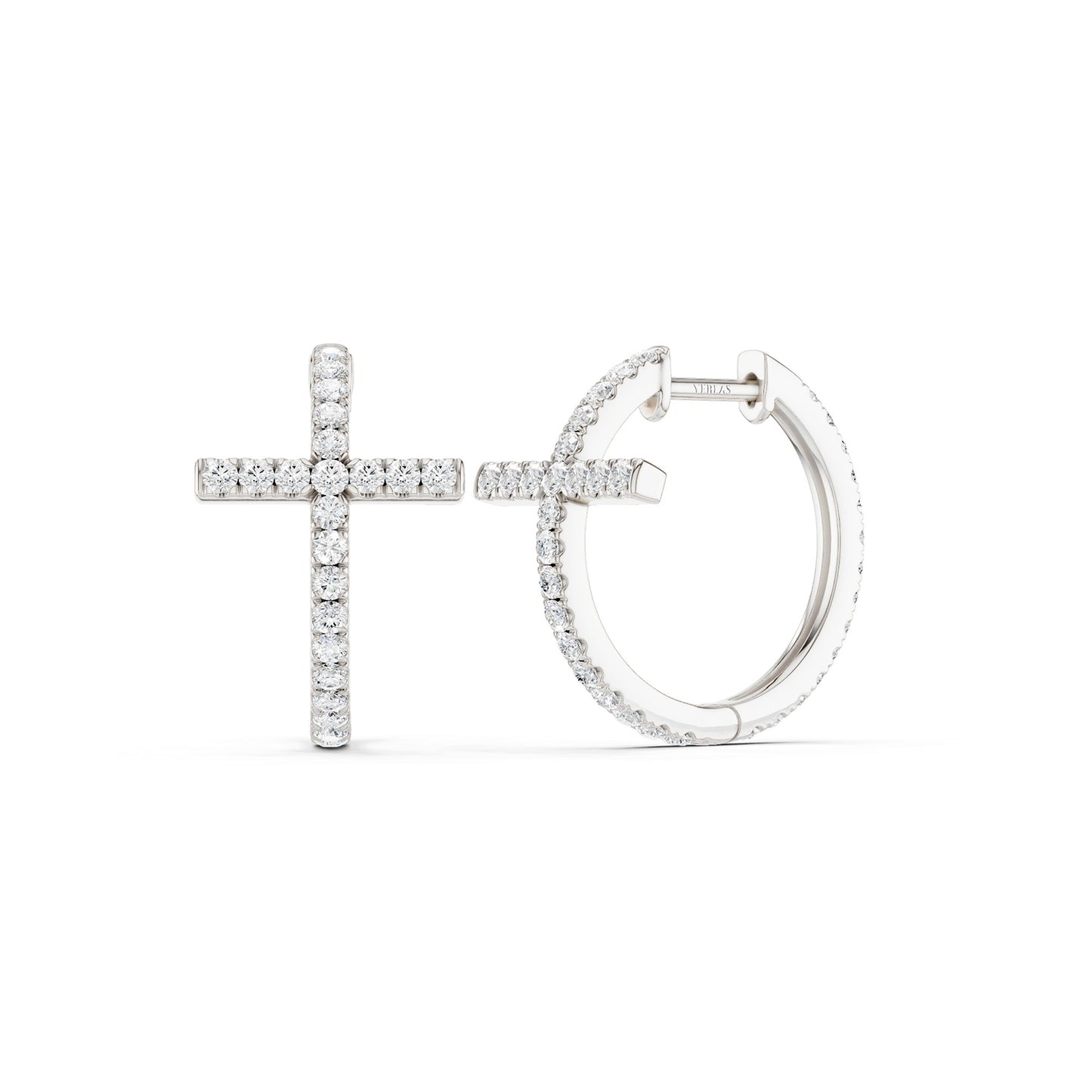Cross Huggie Large Hoops
