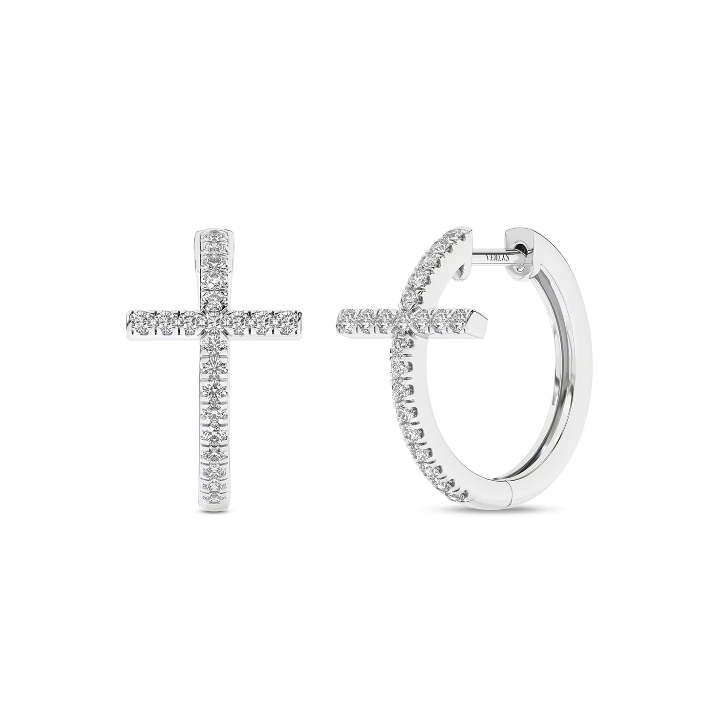 Cross Huggie Small Hoops