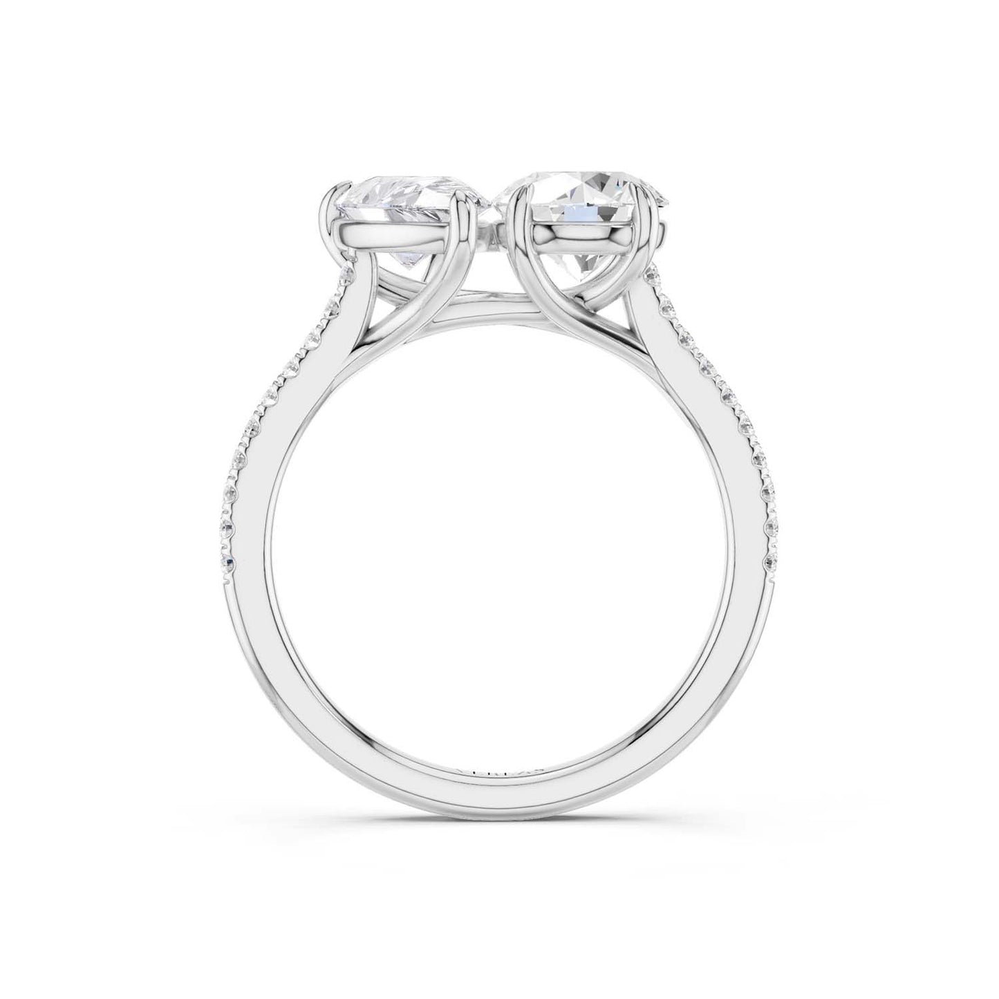 Pear Round Two Stone Diamond Ring