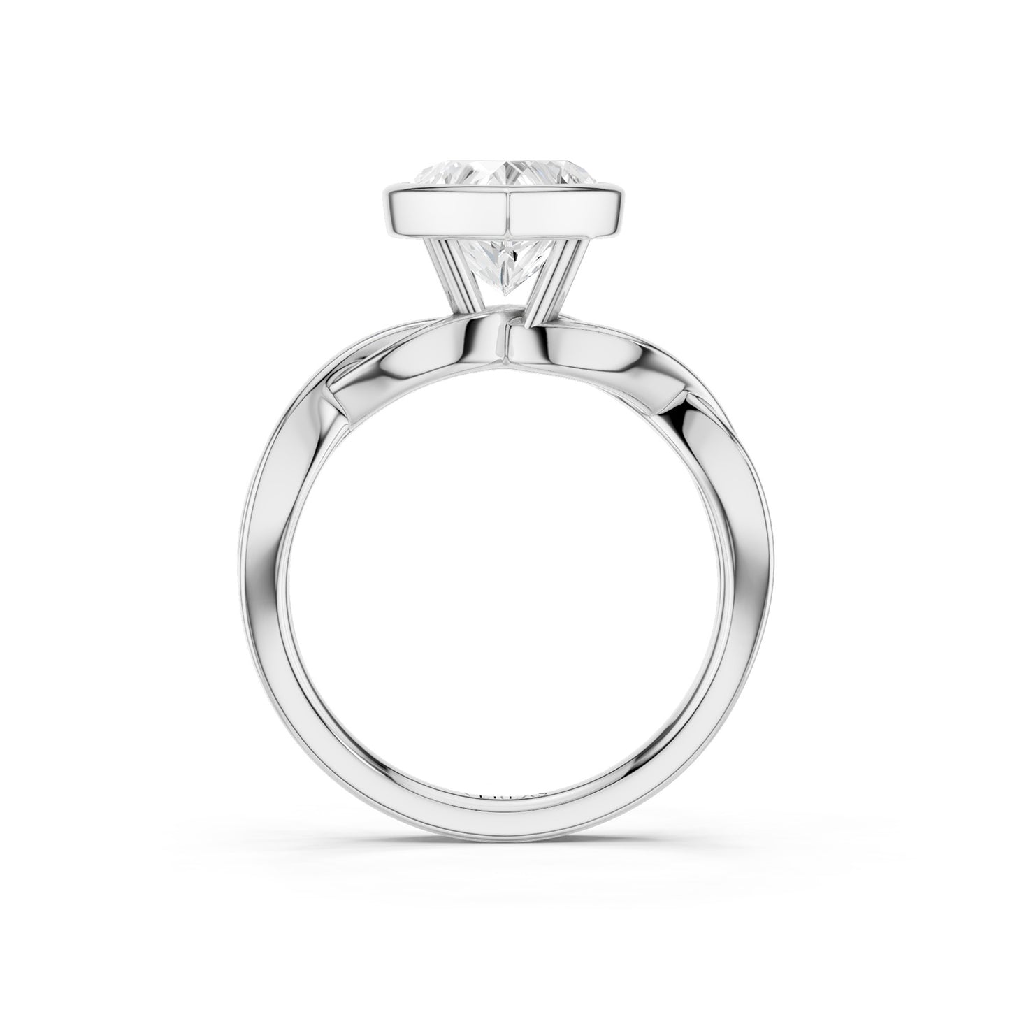 Twisted Bezel Heart Diamond Ring