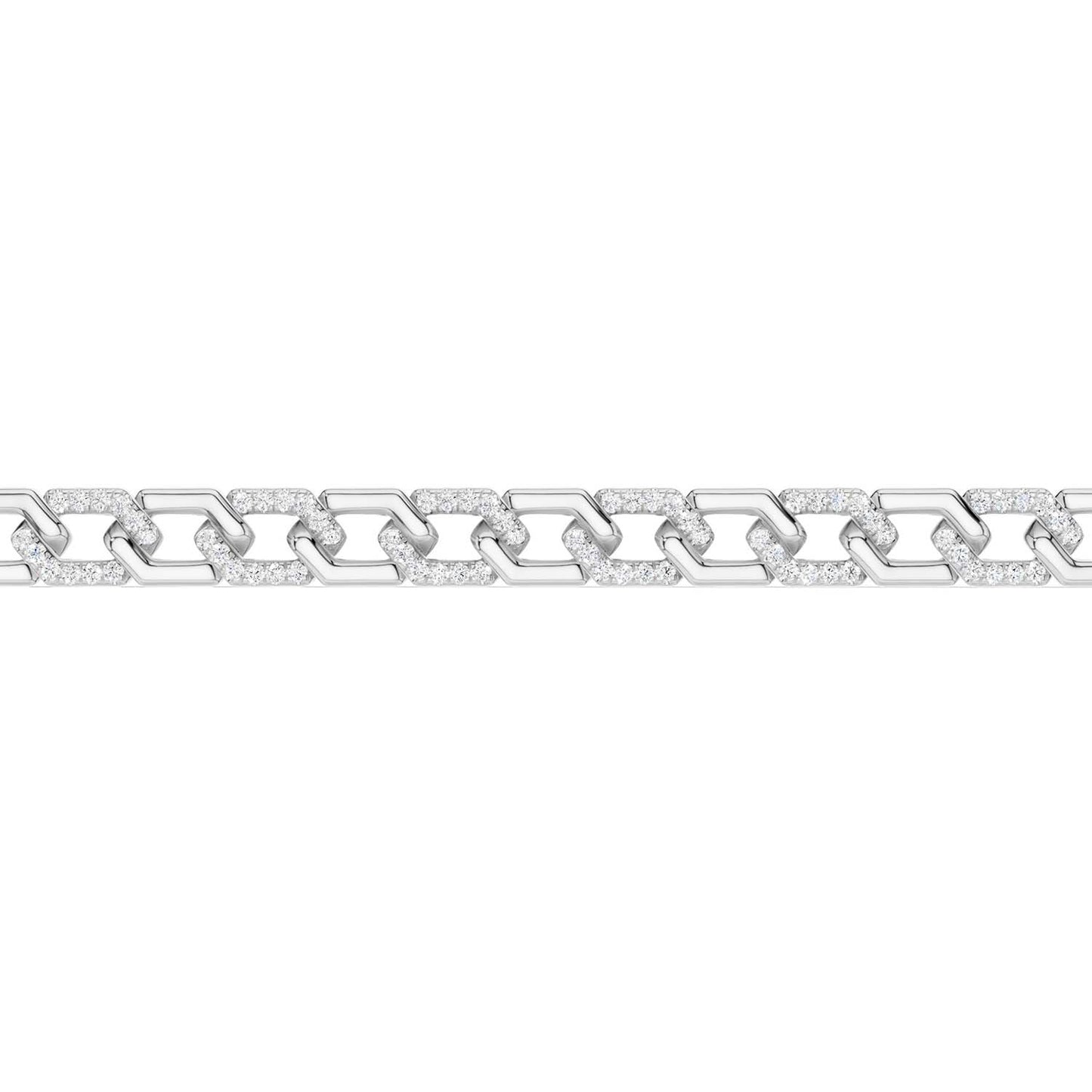 Alternating Diamond Hexagon Link Bracelet